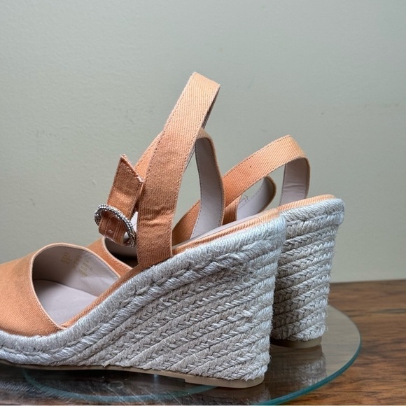 STUART WEITZMAN Mykonos canvas wedge espadrilles - orange mango - size 9 - Picture 10 of 15